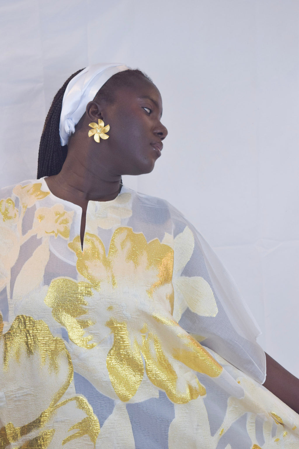 Mu'umu'u Dress – Floral with Headwrap & Keyhole neckline